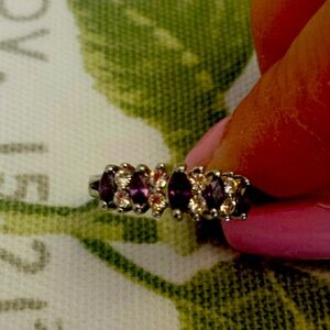 Faux diamond and Amethyst ring